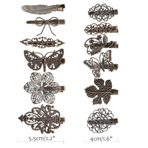 Vintage Bronze Gothic Hair Clips and Bobby Pins Set for Women & Girls