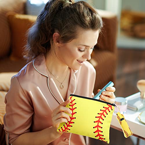 Saintrygo 20-Pack Softball Makeup Bags with Keychain Holder