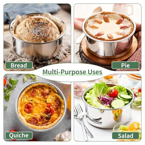 TeamFar 5-Inch Stainless Steel Cake Pan Set of 2 - Non-Toxic Bakeware