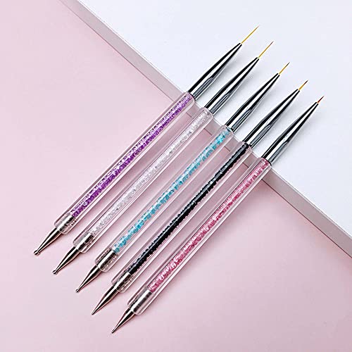 5-Piece Nail Art Brush Set with Resin Palette for Nail Design