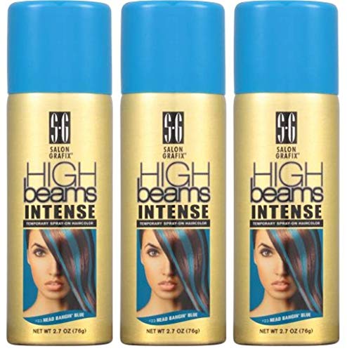 High Beams Headbangin Blue Temporary Hair Color Spray - 2.7 oz, 3 Pack