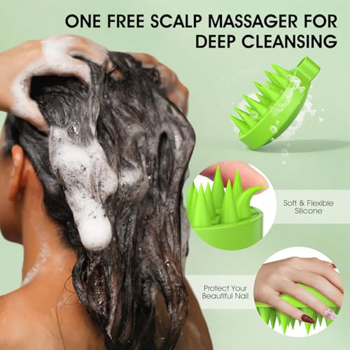 VOERUY Tea Tree Scalp Scrub Shampoo 2-in-1 Exfoliator with Mint Oil, 10.6oz