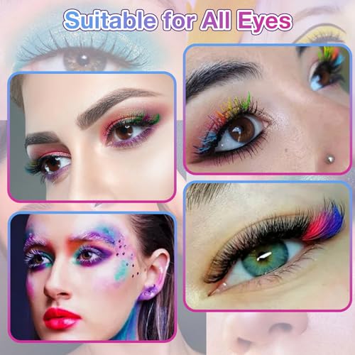 MUIIGOOD Colored Lash Extension Kit - 120 Pcs, 14mm & 16mm Clusters in 6 Colors