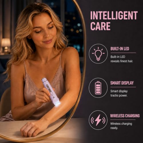 OGLEA Purple Bikini Trimmer for Women, Electric Razor for Sensitive Areas