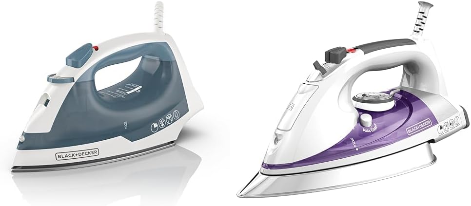BLACK+DECKER Easy Steam Compact Iron - Lightweight, Nonstick Plate, 1200 Watts | Automatic Shutoff