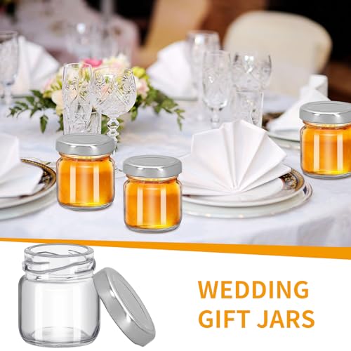 10-Pack 1.5 oz Clear Glass Honey Jars with Airtight Lids