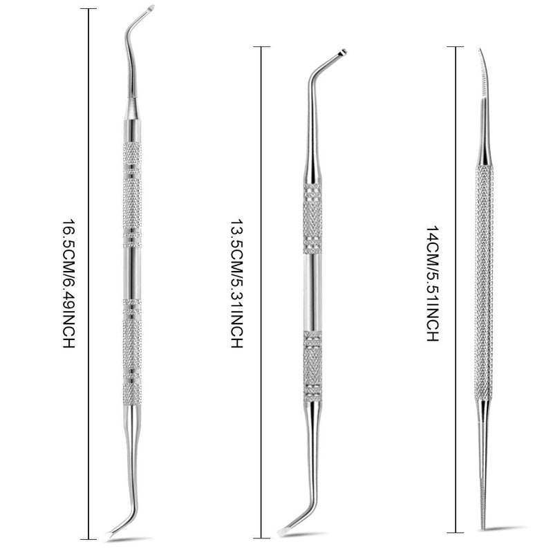 Teenitor Pedicure Tools for Feet, Toenail File and Lifters, Ingrown Toenail Removal Kit Pain Relief (Silver)