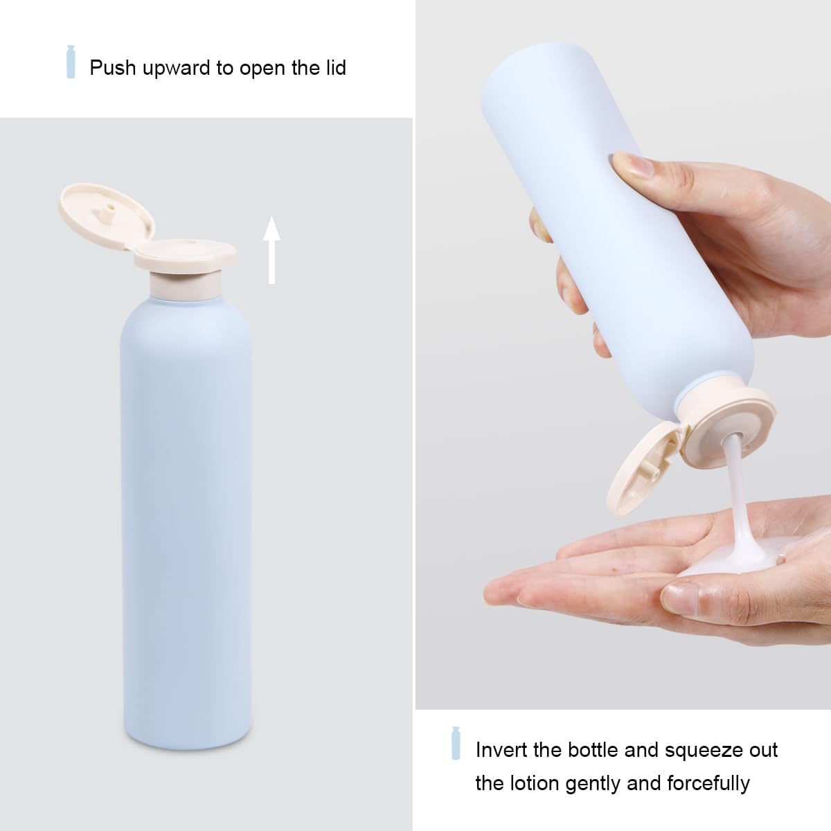 Travel Refillable Shampoo Bottles - 8.8 oz Empty Squeeze Containers for Liquids | 4 Pack