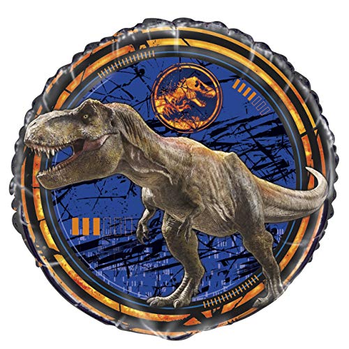 Jurassic World 2 18" Round Foil Balloon – Black T-Rex Party Balloons (1 Pc)