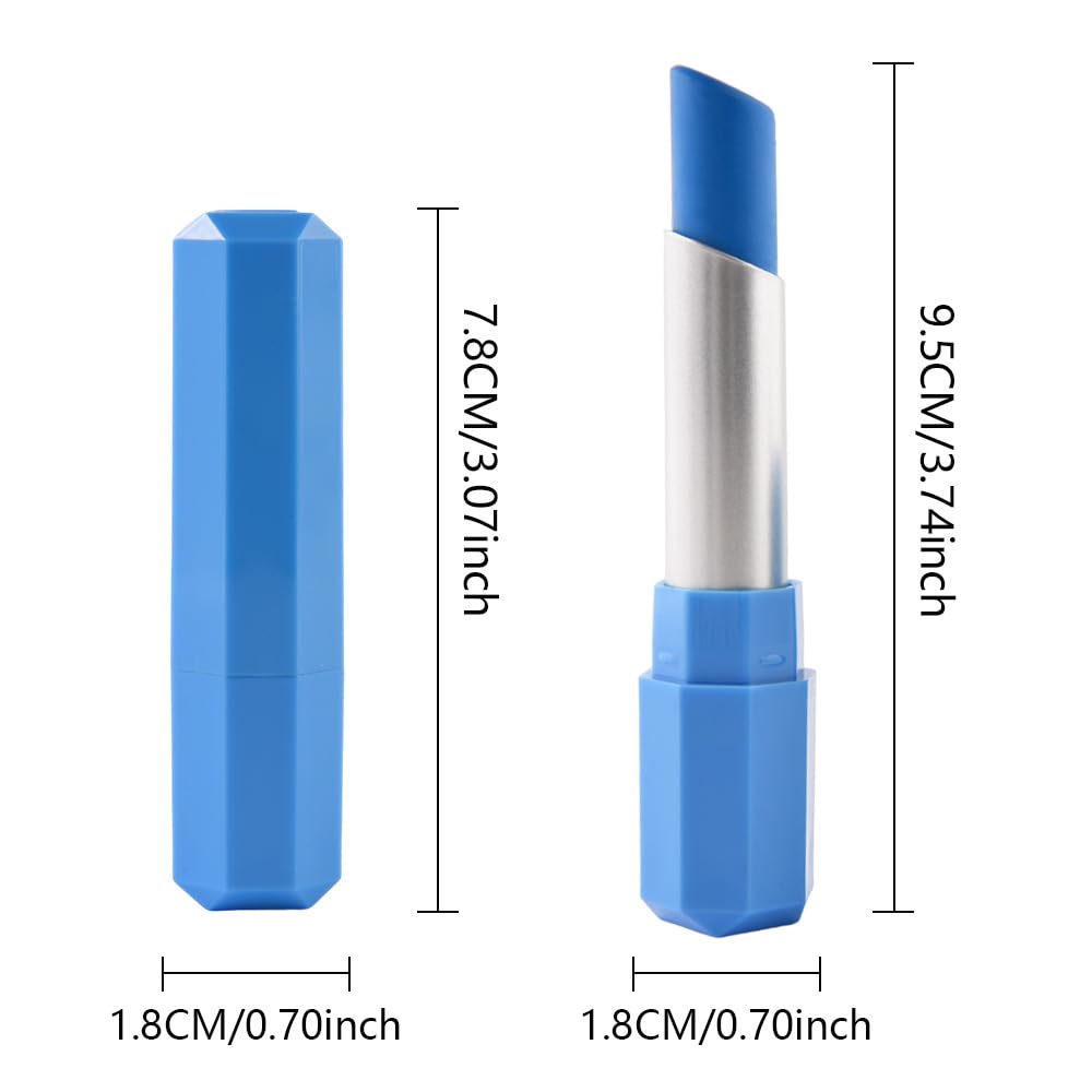 HHLTOH Sky Blue Matte Lipstick - Pigmented Lip Crayon & Face Paint Stick for Women Everyday Halloween Birthday Party Wear, Younger-Looking Lip Makeup, Labial para fiesta de disfraces 16