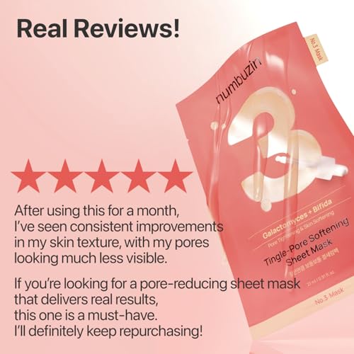 numbuzin No.3 Tingle-Pore Softening Sheet Mask - 5 Sheets