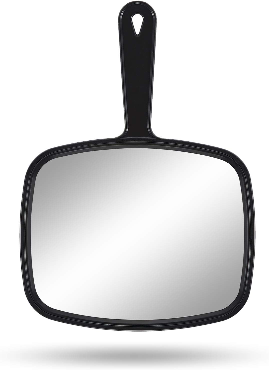 Hand Mirror,10.3" L x 7.4" W,All Black Handheld Mirror with Handle,Square Black