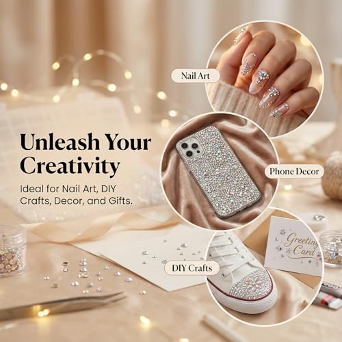 36,000pcs White AB Rhinestones Kit with B7000 Glue and Application Tools