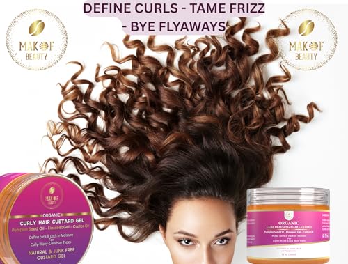 MAKOF BEAUTY Curl Defining Custard Gel - 12 fl oz for Frizz Control