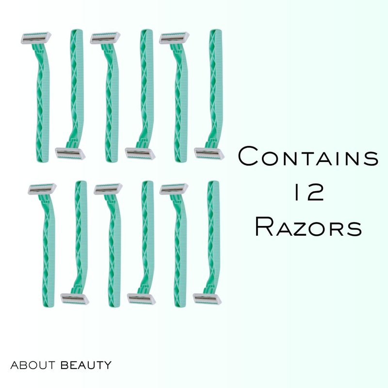 Kai About Face Body Twin Blade Pivoting Disposable Razors; 12 Shavers for Women; Curve-Hugging Pivoting Head with Aloe & Vitamin E Strip, Shaving Razors for Women