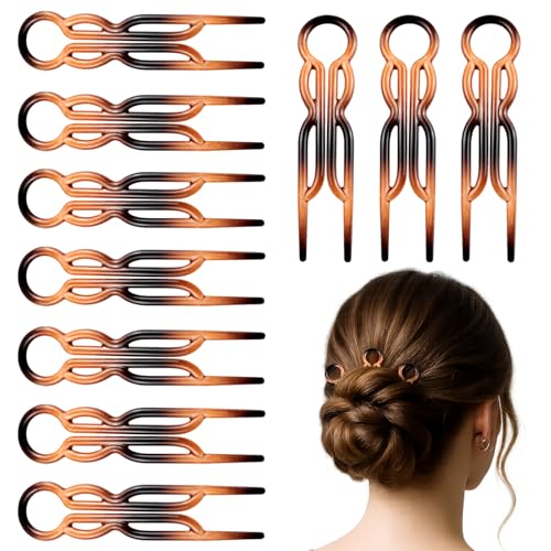 Tortoise Shell Hair Pins Set of 10 – 2.5" U-Shaped Styling Clips