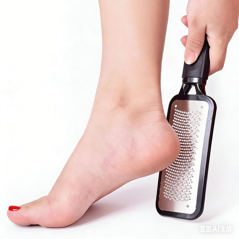 2 Pack Pedicure File and Callus Remover - Stainless Steel Material, Ergonomic Handle, can Easily Remove Hard Skin, Callus, Dryness, Leaving Your feet Soft and Smooth (Home/Salon Use) (Black)