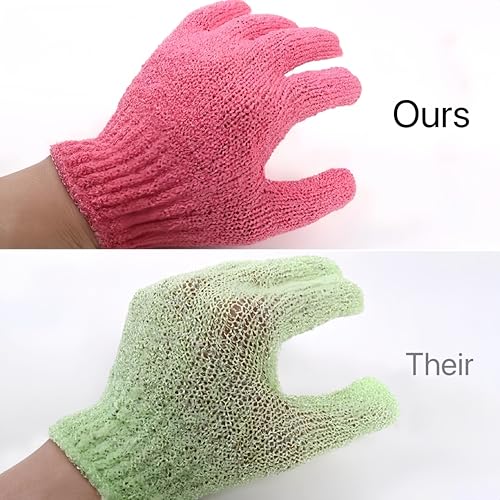 12 Pack Exfoliating Bath Gloves - Deep Scrub Shower Mitts