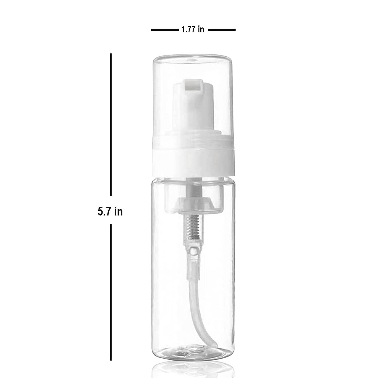 3-Pack Travel-Sized Foaming Pump Bottles - Empty Foaming Liquid Soap Dispensers - for Refillable Travel Hand Soap Shampoo Foaming Castile Cosmetics - BPA Free (100ml/3.3oz) (Clear)