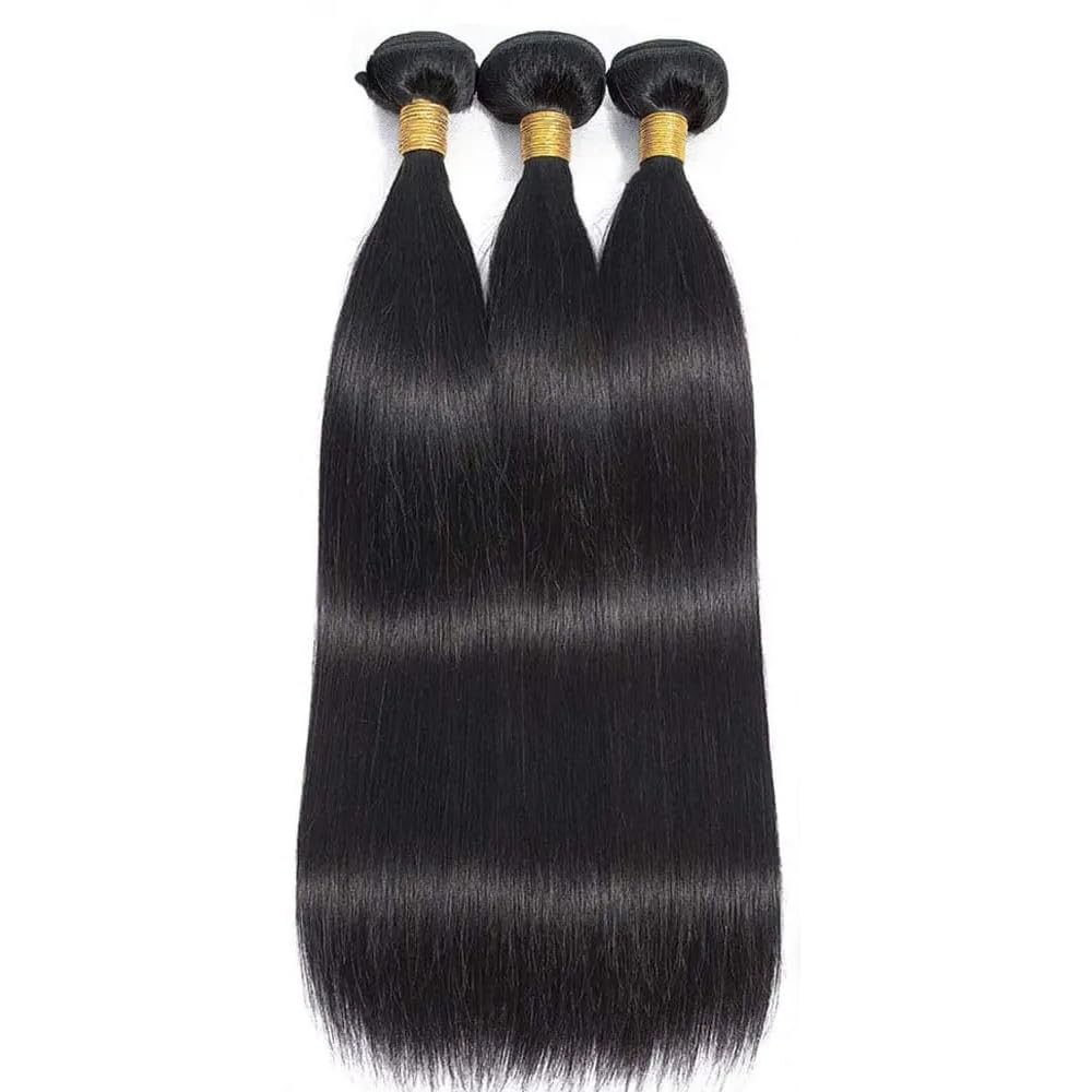 Straight Bundles 1b Bundle Human Hair 16 18 20 inch 3 Bundles Staright Bundle Human Hair Extensions Natural Black Color