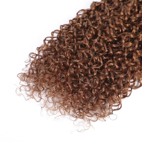 JUIOKAOO 12 Inch Water Wave Human Hair Bundle, Light Brown #30 Virgin Hair