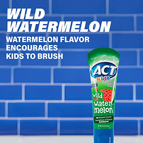 ACT Kids Anticavity Fluoride Rinse & Toothpaste Bundle - Pineapple & Watermelon Flavors