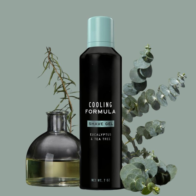 Cooling Shave Gel for Men, Eucalyptus & Tea Tree Scent, Foaming Cream, 7 oz