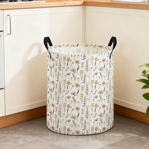 Essme Collapsible Laundry Basket - Cute Flower Storage Bin