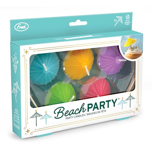 Fred & Friends Beach Party Candles - Set of 5 Cocktail Umbrella Decor