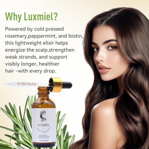 LUXMIEL Organic Rosemary Mint Hair Growth Oil - 2 fl oz Scalp Treatment