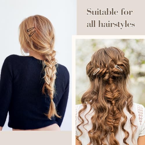 100 Pcs No-Slip Metal Snap Hair Clips for Women & Girls - Matte Colors