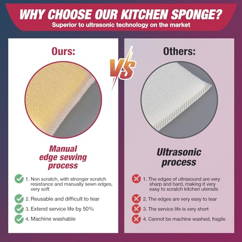 MGLDEM All-Purpose Non-Scratch Kitchen Sponges - 16 Pads