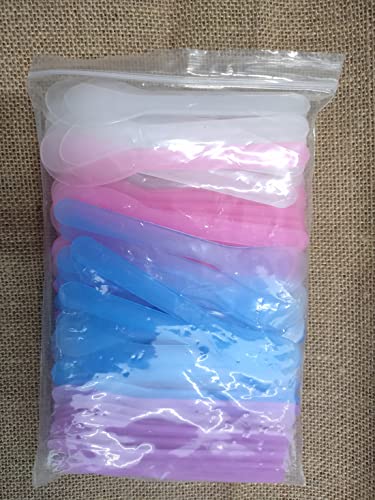 Disposable Cosmetic Mask Spatulas 100 Pack - Reusable Face Mask Applicators