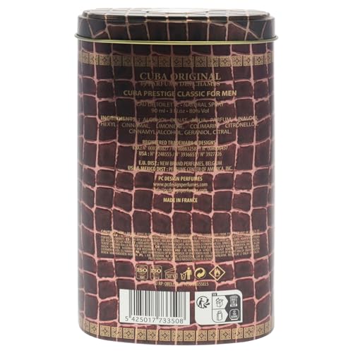 Cuba Prestige Classic Eau de Toilette Spray for Men, 3 oz