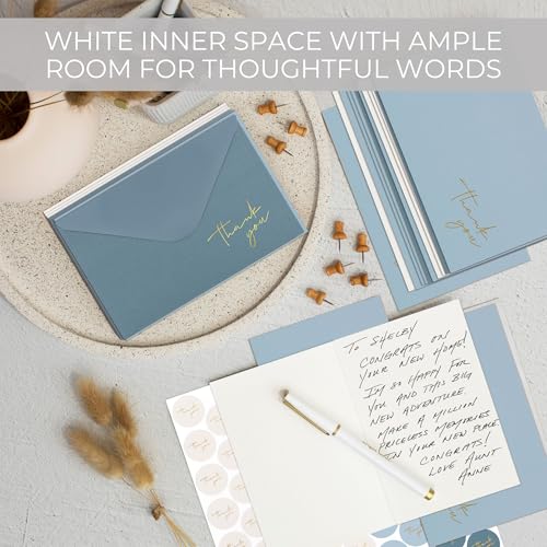 Elegant Thank You Cards Set of 30 with Envelopes & Stickers