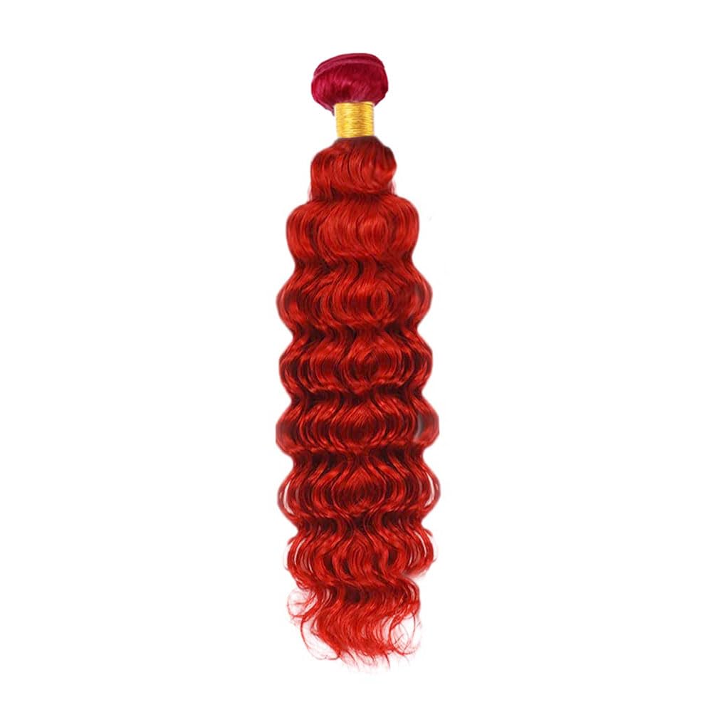Red Human Hair Bundles Red Deep Wave Bundles 22 Inch Brazilian Virgin Burgundy Deep Wave Bundle Hair Extensions