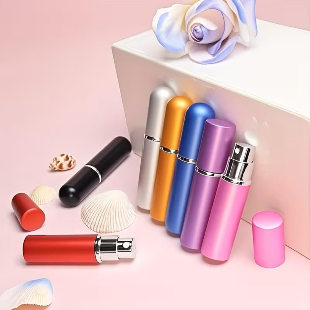 4 Pcs Refillable Perfume Atomizer, Travel Perfume Bottle Refillable and Leak-Proof, Portable Empty Cologne Atomizer, Mini Refillable Perfume Bottle for Pocket, Easy to Refill Decant Sprayer (5 ml)