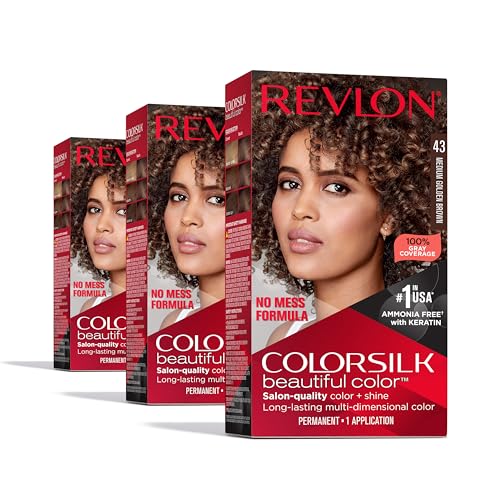 Revlon Colorsilk Permanent Hair Color - 43 Medium Golden Brown (Pack of 3)