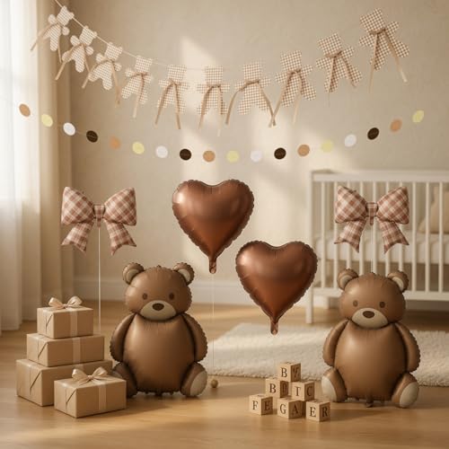 Woodland Bear Party Decorations Set - 8 Piece Birthday Kit