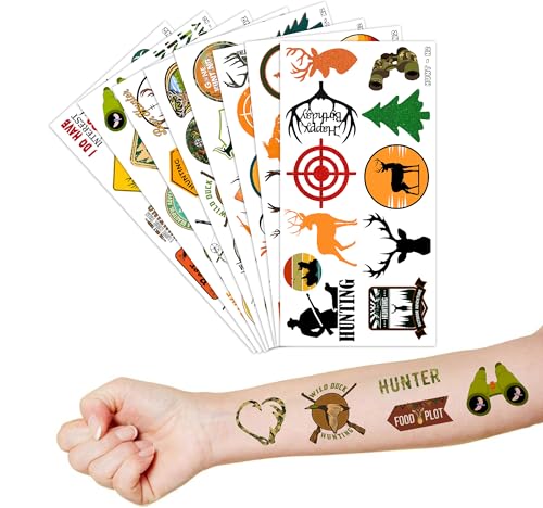 88PCS Kids Hunting Temporary Tattoos Camo & Oh Deer Party Favors