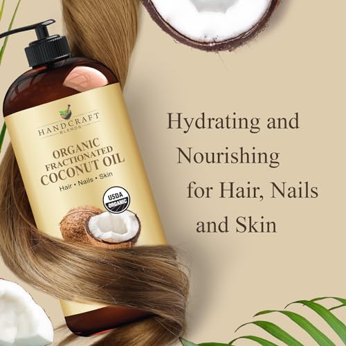 Handcraft Blends Organic Fractionated Coconut Oil - 100% Pure Carrier Oil, 16oz