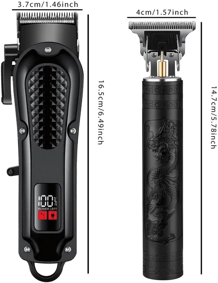 Cordless Hair Clippers for Men - Rechargeable Self Haircut Kit with Adjustable Blade & LCD Display | Grooming Trimmer for Home Use