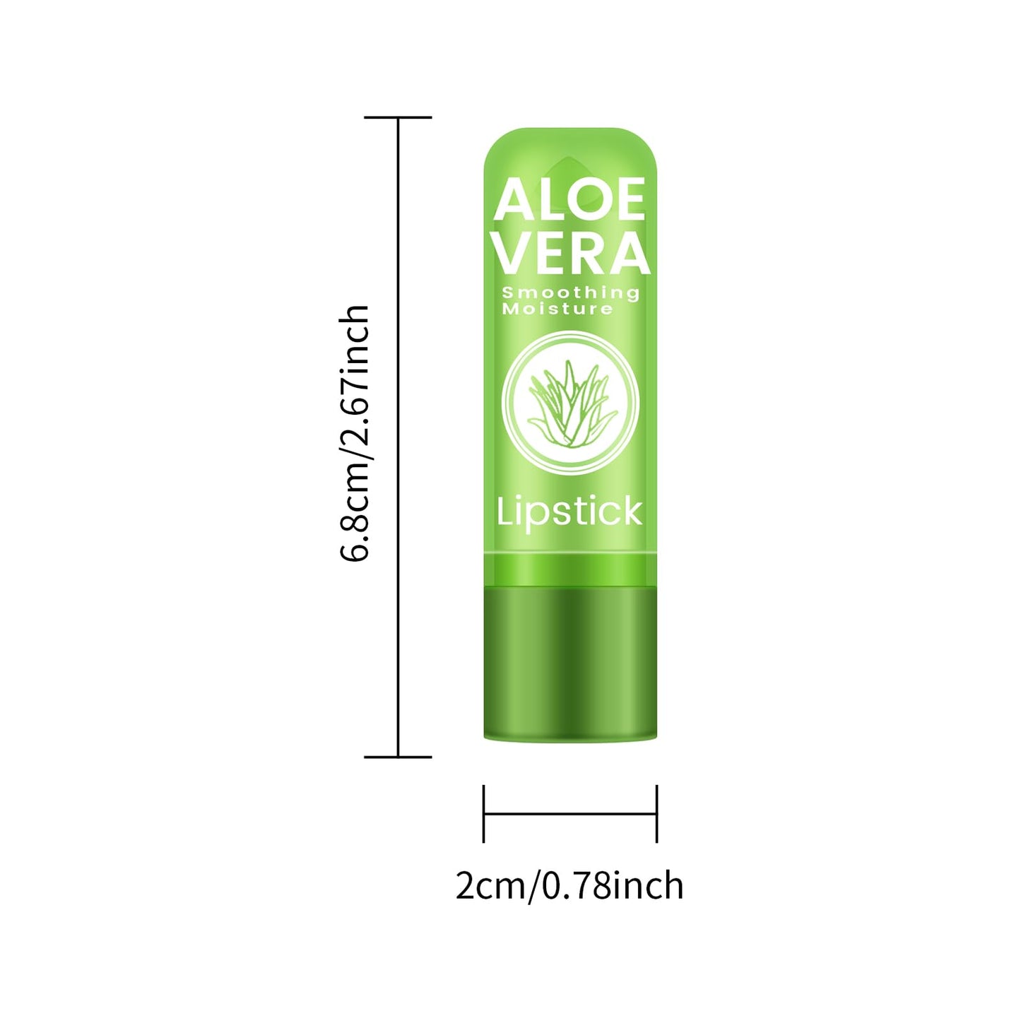 Ownest 5 Pcs Aloe Vera Lip Balm, PH Color Changing Lipstick, Change from Green to Natural Pink, Deep Hydrating Tinted Lip Balm, Daily Lip Moisturizer for Dry Cracked Lips, with Real Aloe Vera
