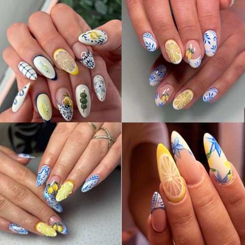 Bohemia Lemon Nail Stickers - Self-Adhesive Summer Nail Art Decals