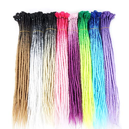 24 Inch Ombre Dreadlocks Extensions - Black & Silver Grey, 10 Strands