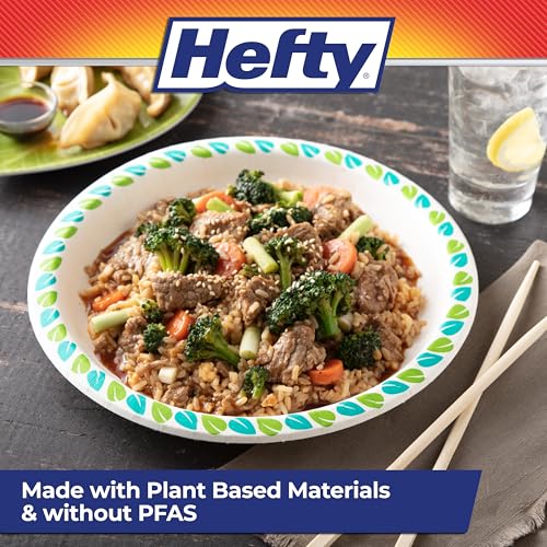 Hefty Compostable Paper Plates, 10 Inch, 20 Count - Soak-Resistant & Microwave Safe