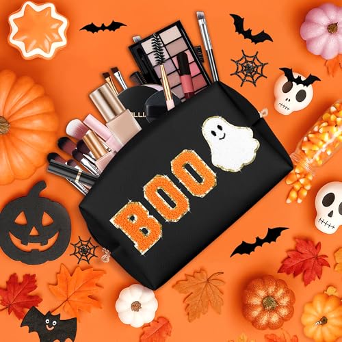 Dripykiaa Black Halloween Makeup Bag - Large Cosmetic Pouch