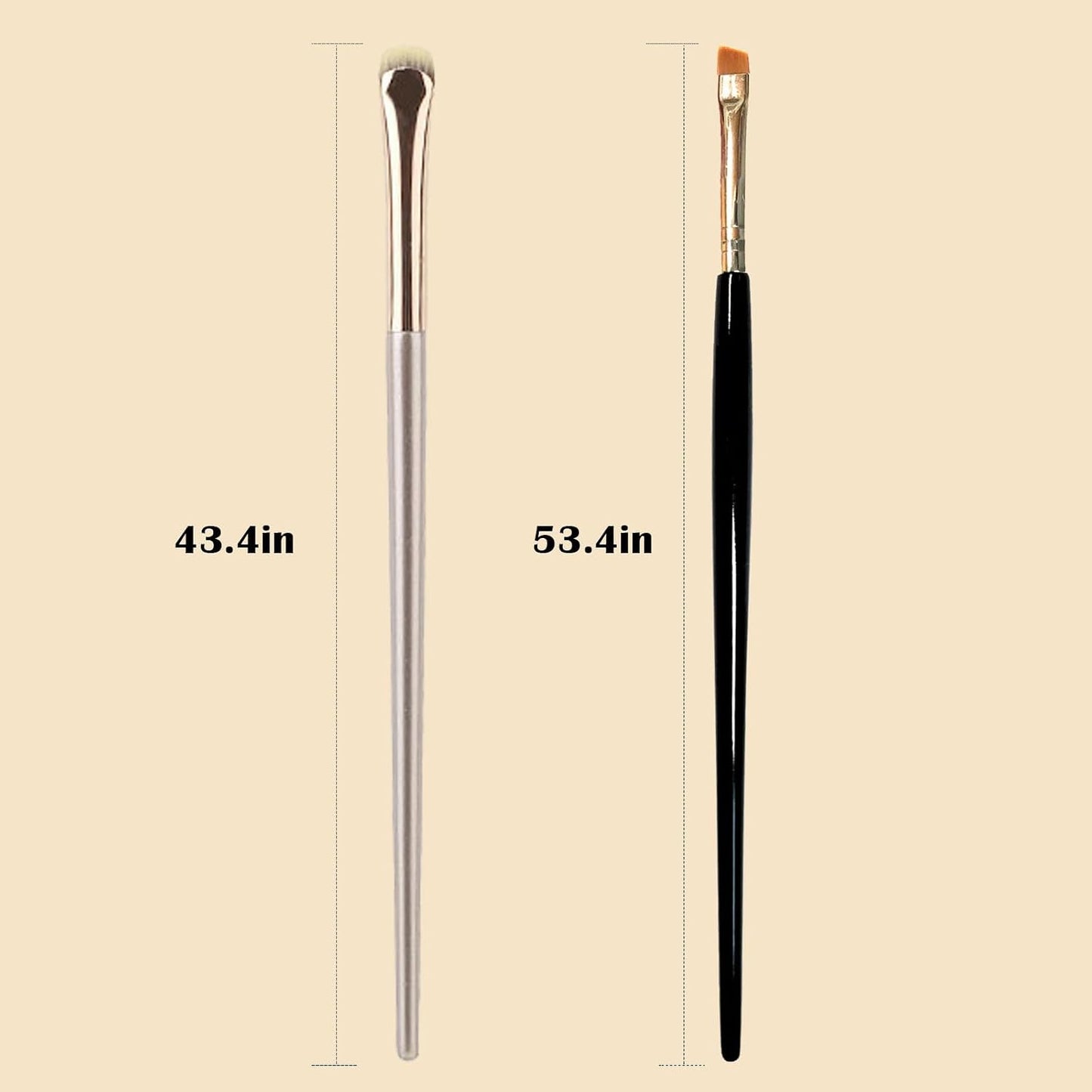 Precision Fine Angled Eyeliner Brush Set - Ultra Thin Synthetic Bristles Makeup Tool | 2 Pcs Gold