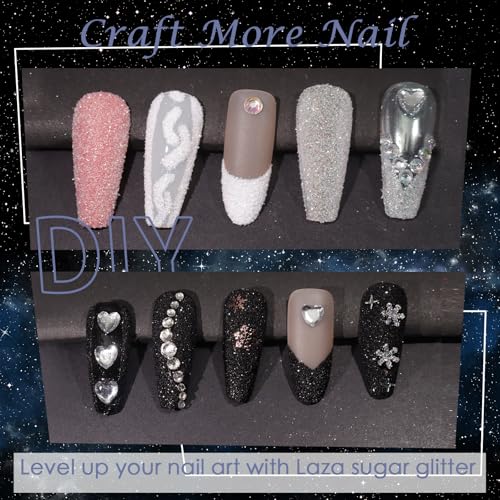 Laza White Diamond Dust Nail Glitter - Ultra-Fine Shimmer 6g