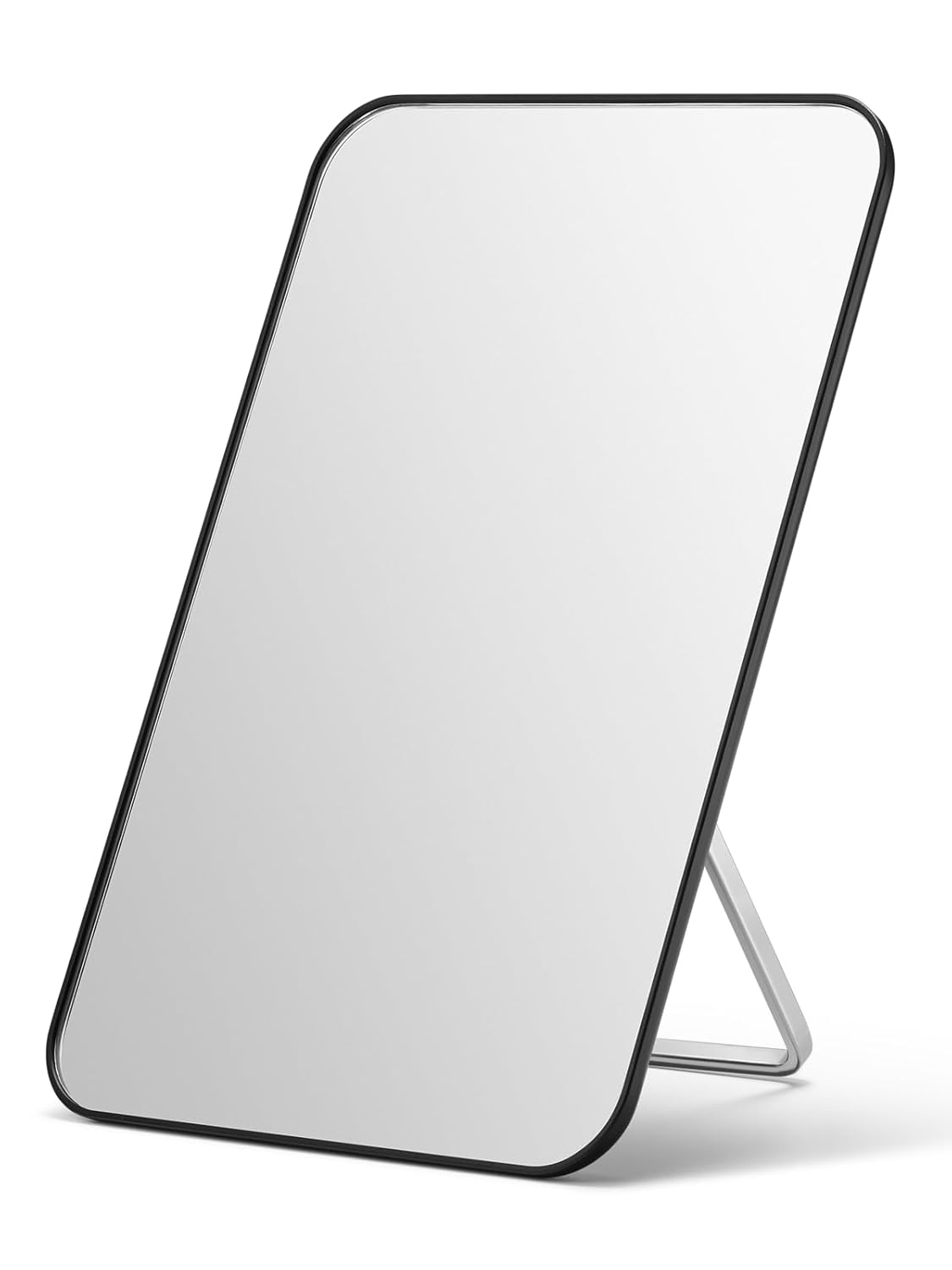 Desk Makeup Mirror - OMIRO 8 x 5 Inches Foldable Table Mirror with Hanging Hole | Pink for Travel and Shaving